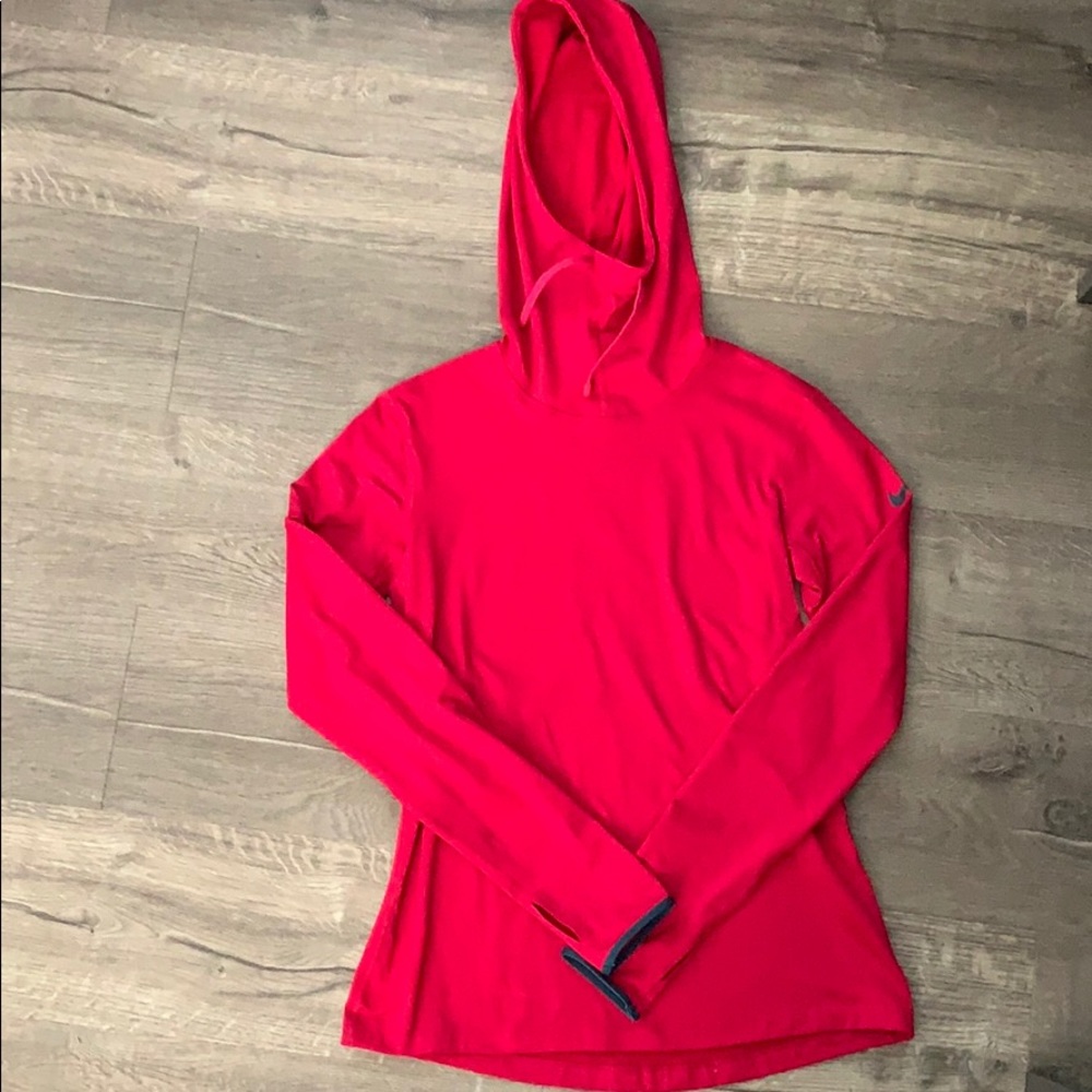 Magenta-Red Nike Dri-Fit Hoodie